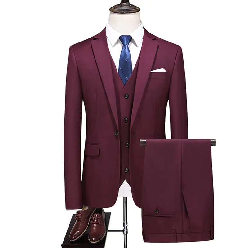 Caramel Color Men's Suit Set for Students and Weddings