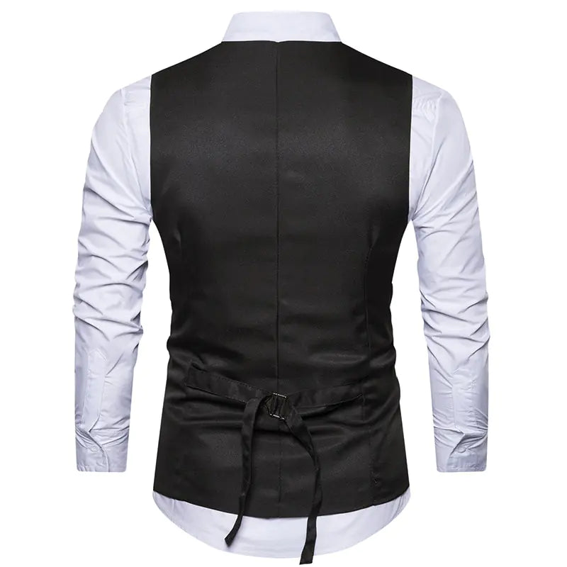 Men's Suit Vest with Layered Look Design
