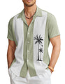 COOFANDY Vintage Mens Bowling Shirts Button Up Vacation Shirts Loose Fit Short Sleeve Shirts