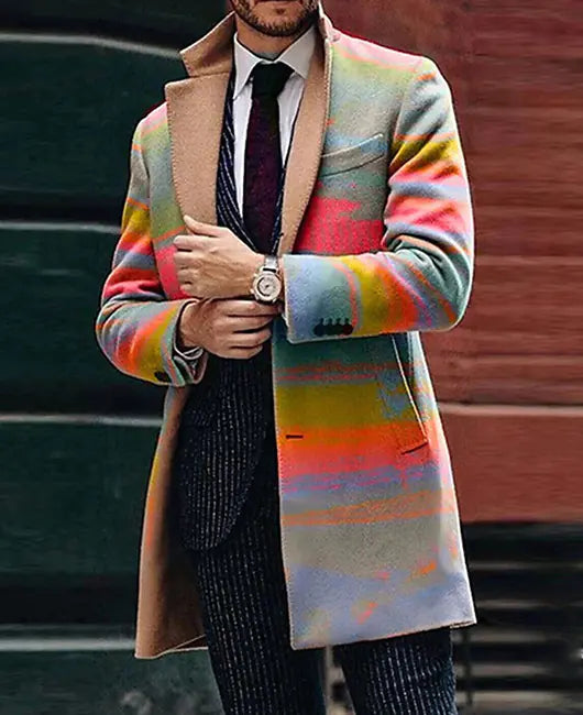 Men's Large Suit Collar Pocket Coat