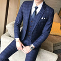 2018 Men's Business Casual Plaid Suit Set