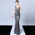 Sleeveless Sequined Fishtail Evening Gown for Queens