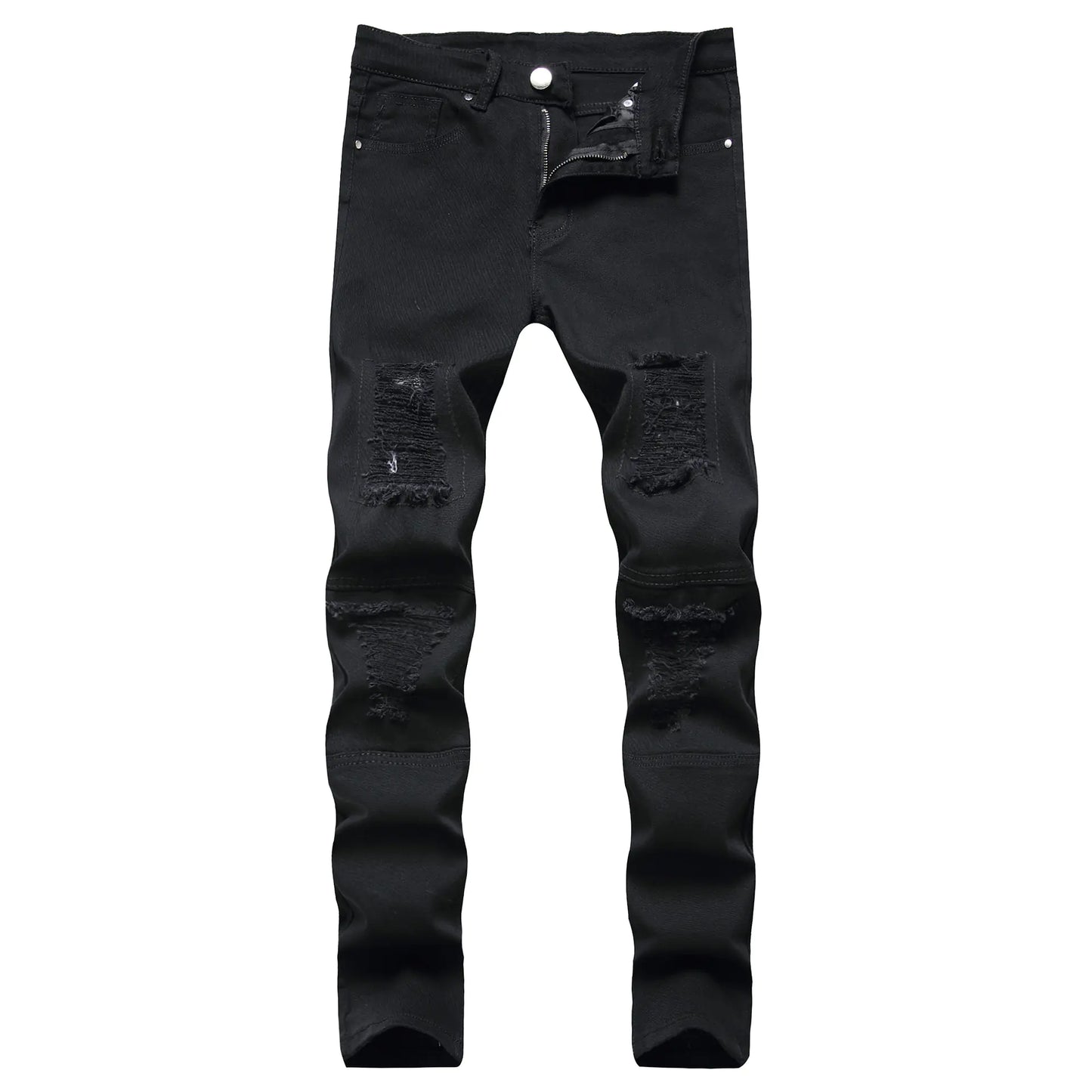 Slim Straight Zipper Pleated Men's Pants (European/American)