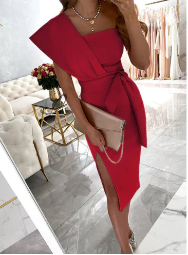 Strapless Ruffled Pink Dress Evening Gown