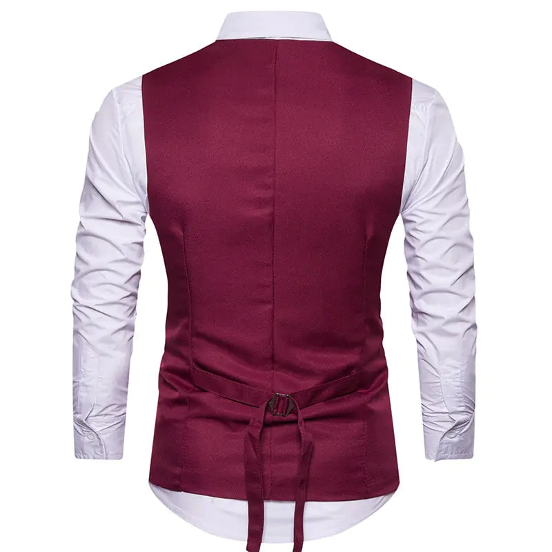 Men's Suit Vest with Layered Look Design