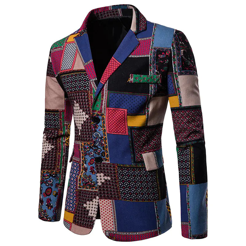Men's African Print Suit for Nightclub Wear