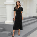 Mid-Length Formal Dress in Gold Velvet for Women