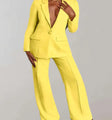 Graceille Women's Formal Blazer and Wide-Leg Pants Set