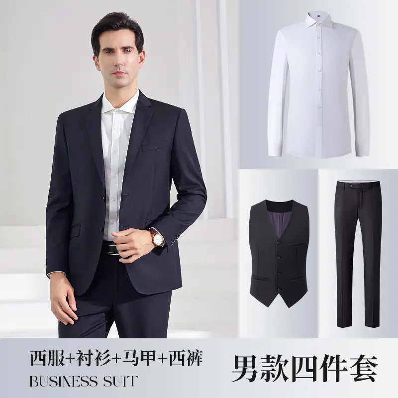 High-End Men's Suit with Bow Tie for Weddings and Events