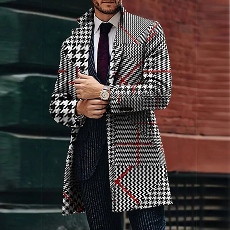 Men's Large Suit Collar Pocket Coat