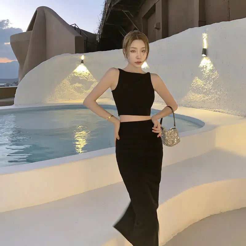 Plain White Sleeveless Cut-Out Formal Dress
