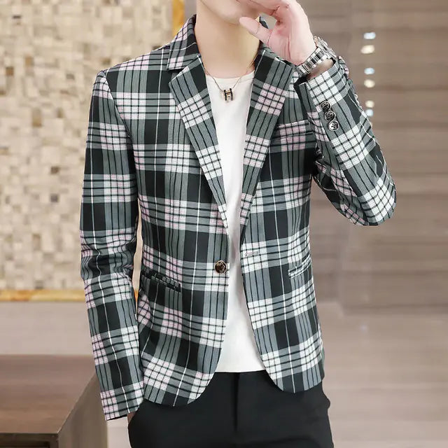 Trendy Slim-Fit Men's Casual Suit Jacket
