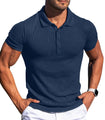 Askdeer Mens Polo Shirts Short Sleeve Slim Fit Casual Shirts Classic Stretch Polo T Shirt Golf Shirts Blue