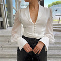 Women's Lantern Sleeve Blouse, T-Shirt, Formal Style