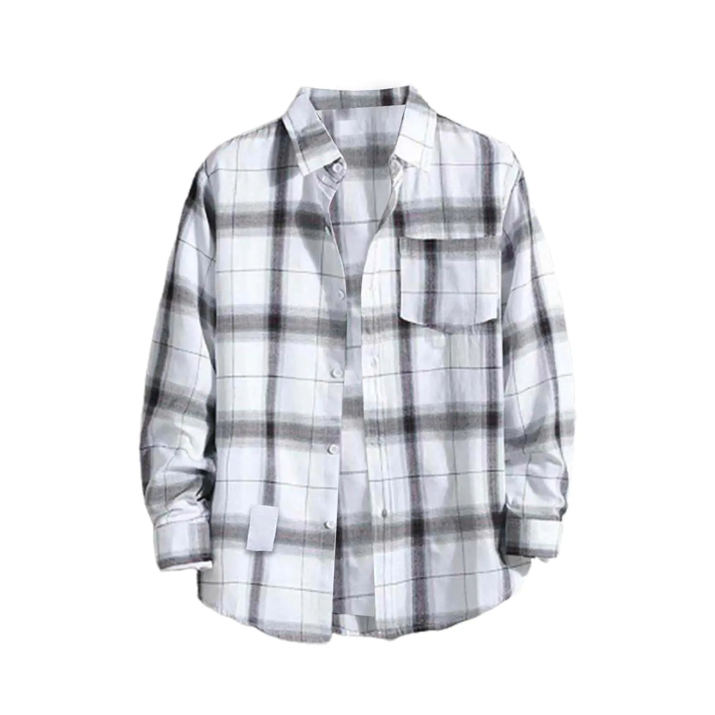 Tall Mens Shirts Solid Color Mens Flannel Shirts Mens Plus Size Flannel Shirts Thermal Flannel Jacket Men Mens Flannel Shirts Xs Mens Casual Flannel Mens Western Shirts Long Sleeve White-c