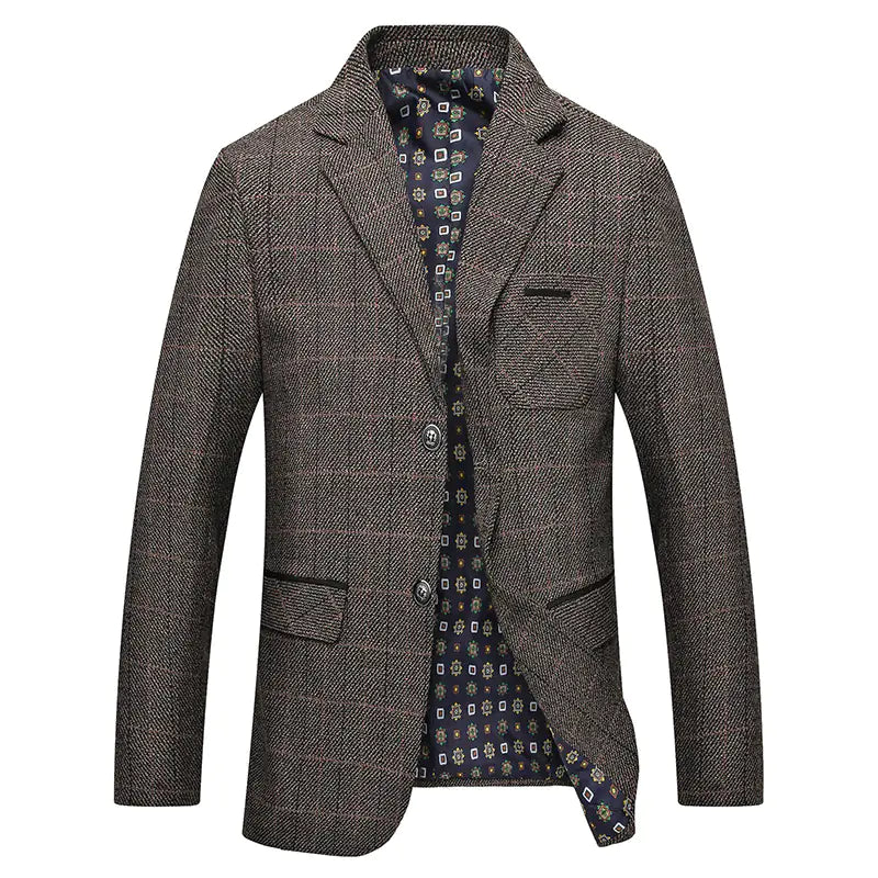 Men's Checked Blazer and Casual Suit Jacket