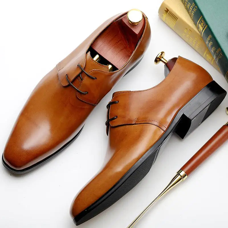 Handmade Retro Polished Color British Men's Shoes