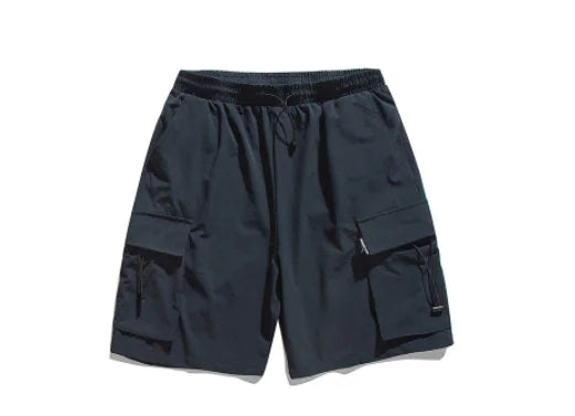 Trendy Multi-Pocket Woven Letter Print Men's Shorts