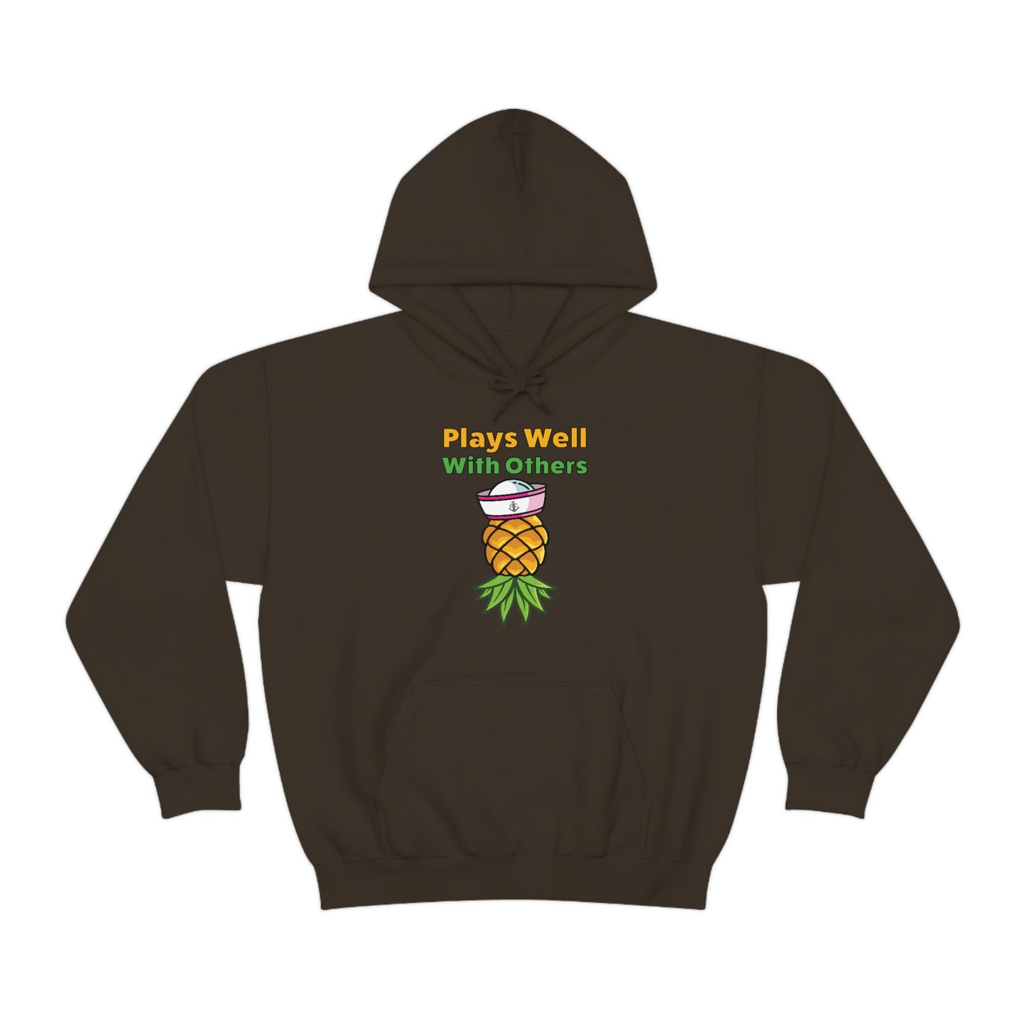 Upside Down Pineapple–Plays Well With Others–Unisex Heavy Blend™ Hooded Sweatshirt