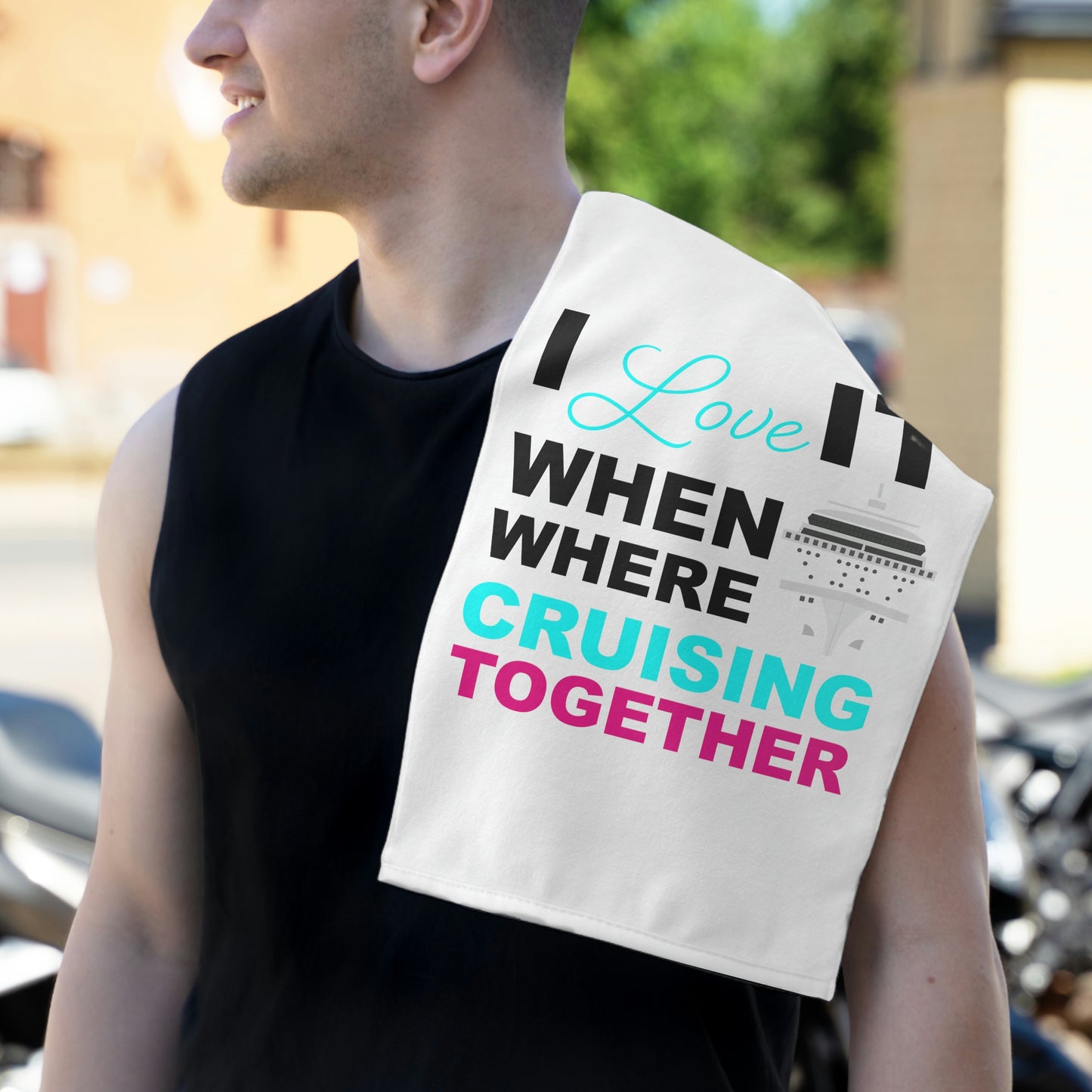 I Love It When Where Crusing Together–Rally Towel, 11x18