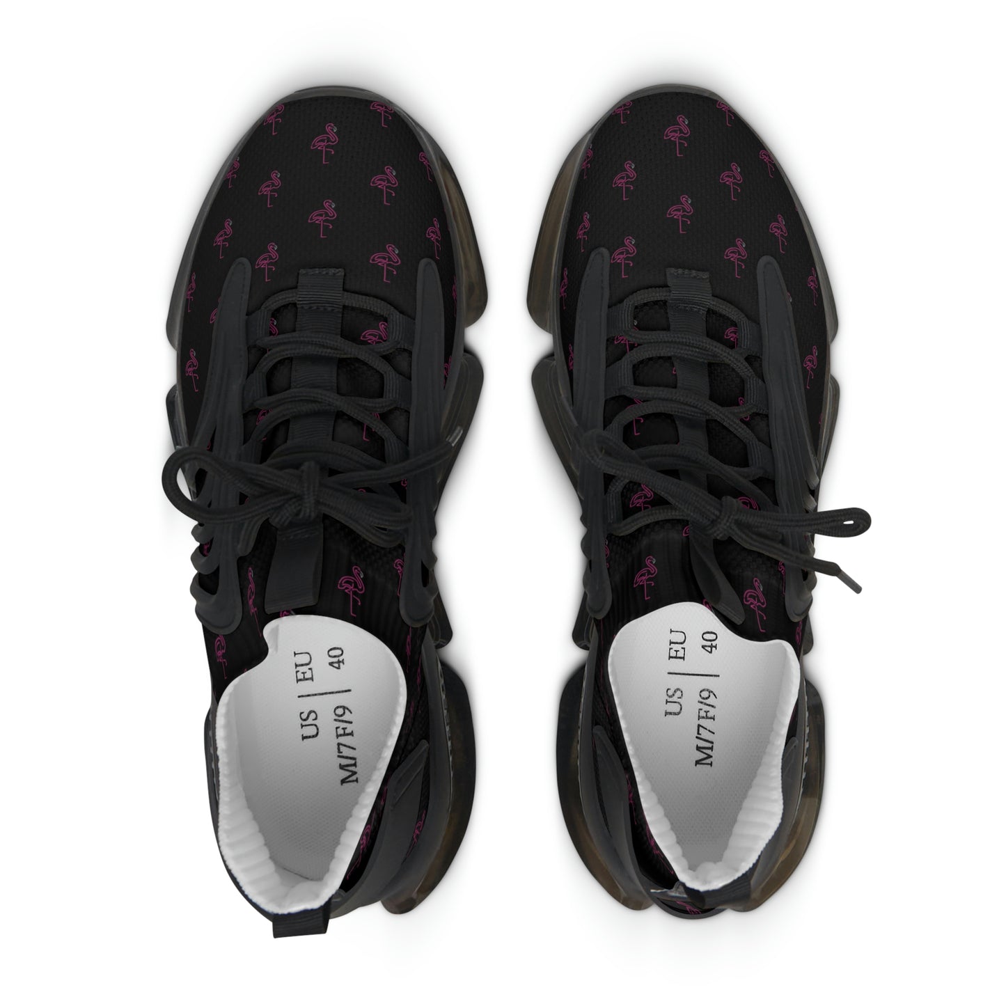Neon Pink Flamingos–Women's Mesh Sneakers