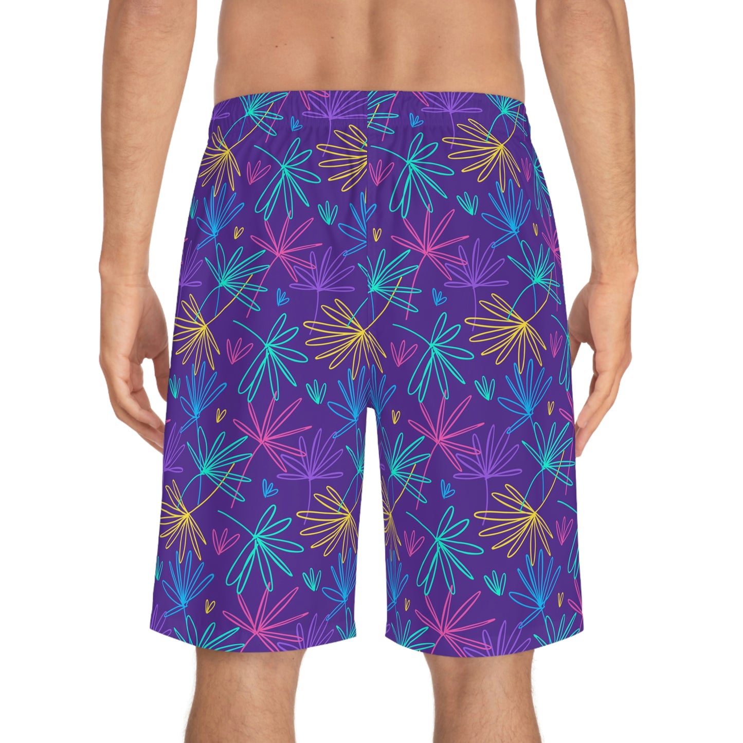 Neon Palms–Men's Board Shorts (AOP)