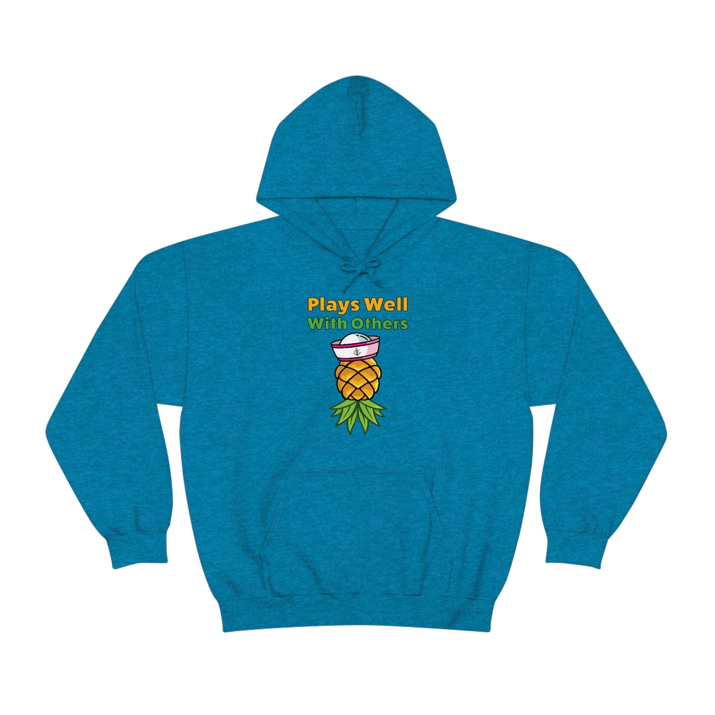 Upside Down Pineapple–Plays Well With Others–Unisex Heavy Blend™ Hooded Sweatshirt