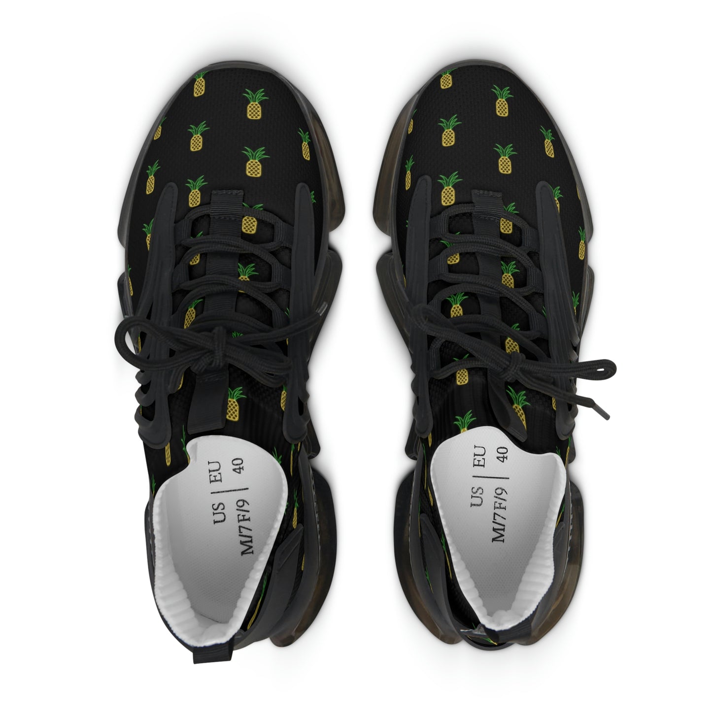 Neon Pineapple–Women's Mesh Sneakers