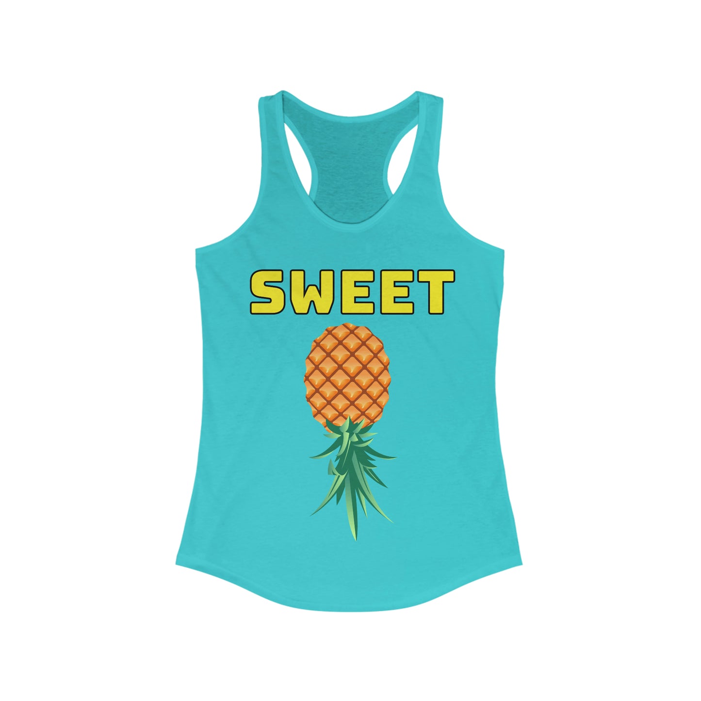 Sweet Upside Down Pineapple, Why Not ;)–Women's Ideal Racerback Tank