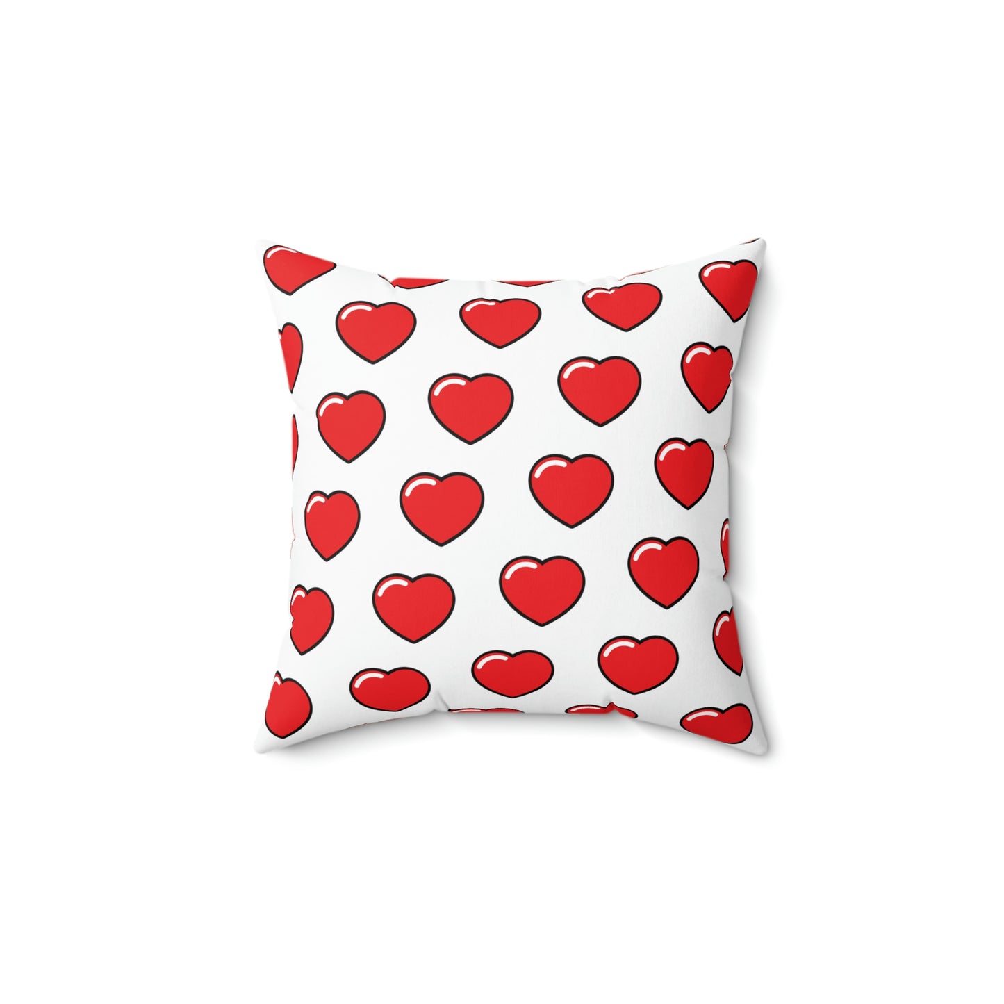Hearts-Spun Polyester Square Pillow